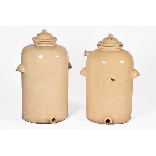 308 - Two  very large distilled water stoneware jars and covers, one stamped Doulton & Co, RM2 T M29A ... 