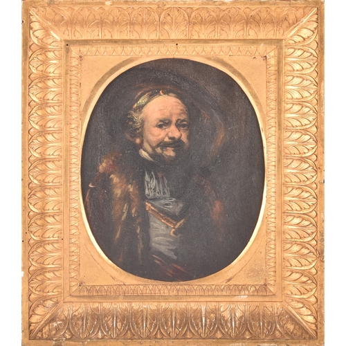 28 - 19th century Continental School.A portrait of Rembrandt, oil on panel, in a gilt frame, unsigned, 22... 