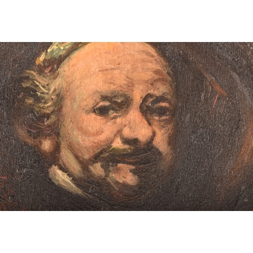 28 - 19th century Continental School.A portrait of Rembrandt, oil on panel, in a gilt frame, unsigned, 22... 