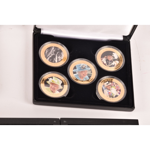 146 - A collection of silver proof coin sets, including a Dambusters 80th anniversary silver three coin se... 