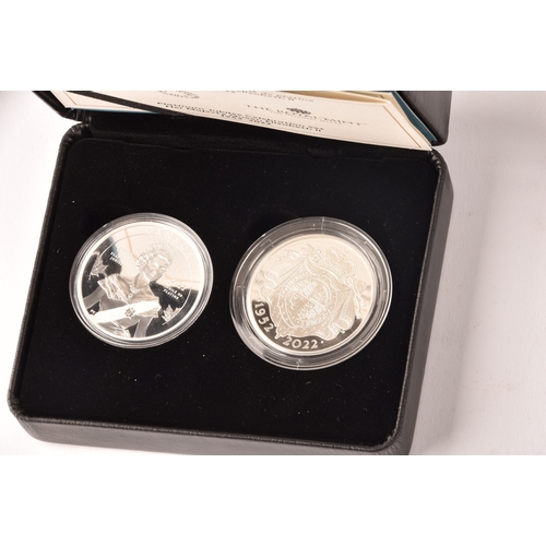 146 - A collection of silver proof coin sets, including a Dambusters 80th anniversary silver three coin se... 