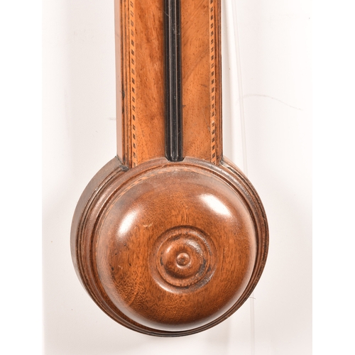 346 - A 19th century mahogany stick barometer, with silvered plate signed Maugham Beverly, the mahogany ca... 