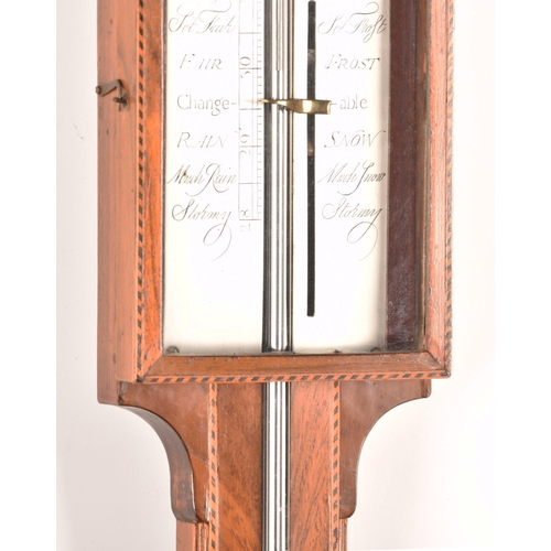 346 - A 19th century mahogany stick barometer, with silvered plate signed Maugham Beverly, the mahogany ca... 