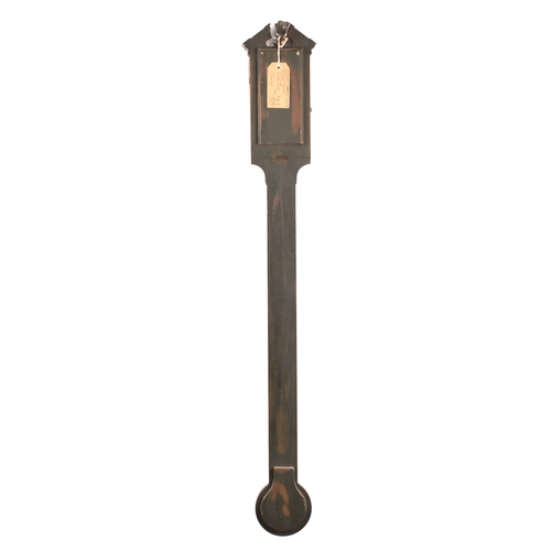 346 - A 19th century mahogany stick barometer, with silvered plate signed Maugham Beverly, the mahogany ca... 