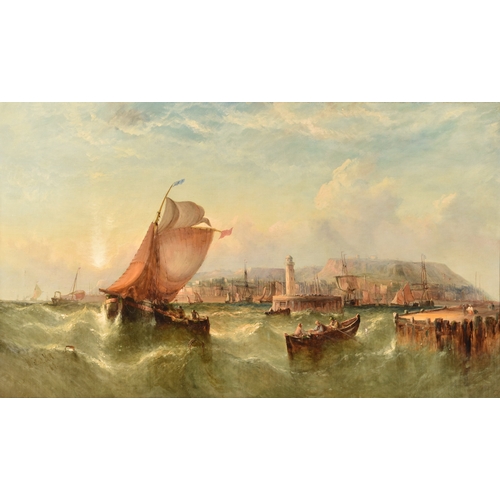 8 - William Callcott Knell (British, 1830-1880). 'Morning Scarborough Looking from the Sea', oil on canv... 