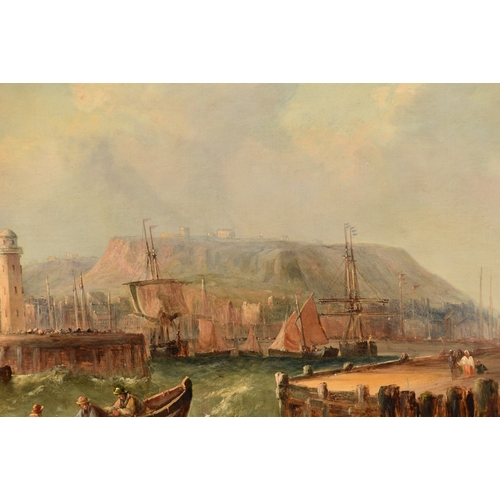 8 - William Callcott Knell (British, 1830-1880). 'Morning Scarborough Looking from the Sea', oil on canv... 