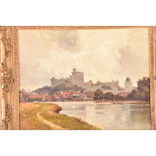 31 - Alfred De Breanski Senior (British, 1852-1928). 'Windsor Castle', oil on canvas, depicting the iconi... 