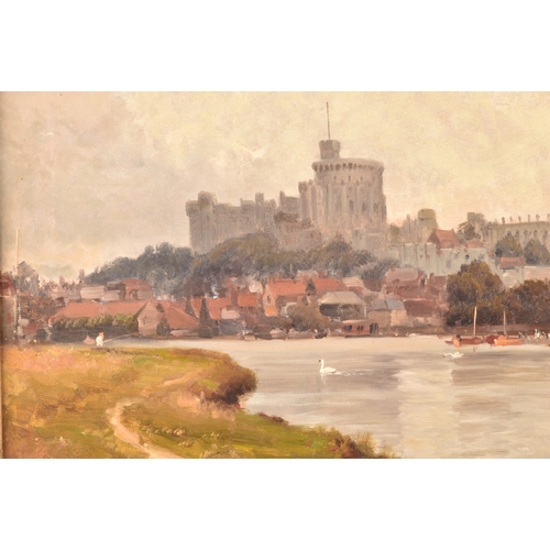 31 - Alfred De Breanski Senior (British, 1852-1928). 'Windsor Castle', oil on canvas, depicting the iconi... 