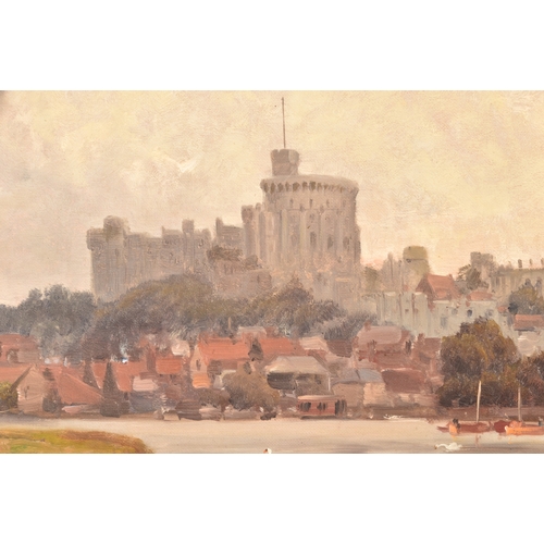 31 - Alfred De Breanski Senior (British, 1852-1928). 'Windsor Castle', oil on canvas, depicting the iconi... 