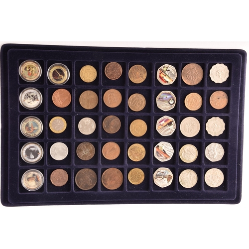 156 - A collection of assorted circulated coins, GB and world coins, including some silver examples and so... 