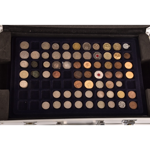 156 - A collection of assorted circulated coins, GB and world coins, including some silver examples and so... 