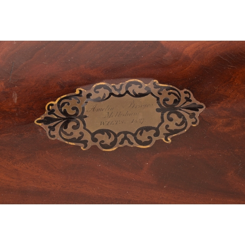 334 - A good Victorian mahogany writing slope, the top and sides inlaid with specimens woods and engraved ... 