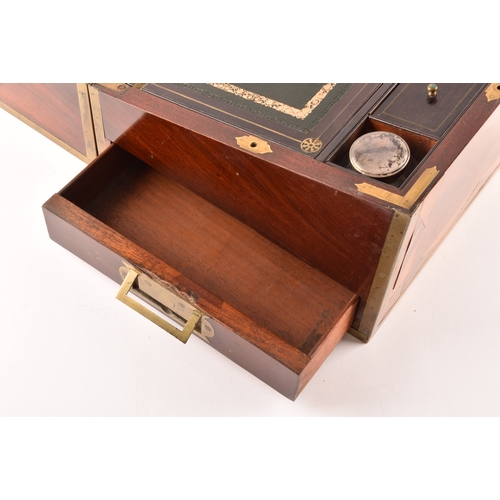 334 - A good Victorian mahogany writing slope, the top and sides inlaid with specimens woods and engraved ... 