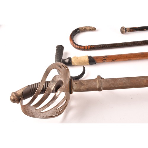 358 - A late 19th century French cavalry sword, marked Manufacture d`Armes de Chatellerault JH (steel supp... 