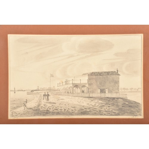 83 - Two pencil drawings, including 'Views of Southampton', 28.6 x 39.9cm, and 'Southsea', 28.6 x 39.9cm,... 