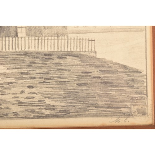 83 - Two pencil drawings, including 'Views of Southampton', 28.6 x 39.9cm, and 'Southsea', 28.6 x 39.9cm,... 