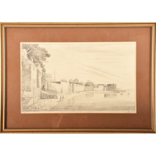 83 - Two pencil drawings, including 'Views of Southampton', 28.6 x 39.9cm, and 'Southsea', 28.6 x 39.9cm,... 