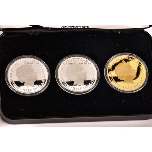 147 - A collection of silver commemorative coin sets including: 70th anniversary of the Queen's Coronation... 