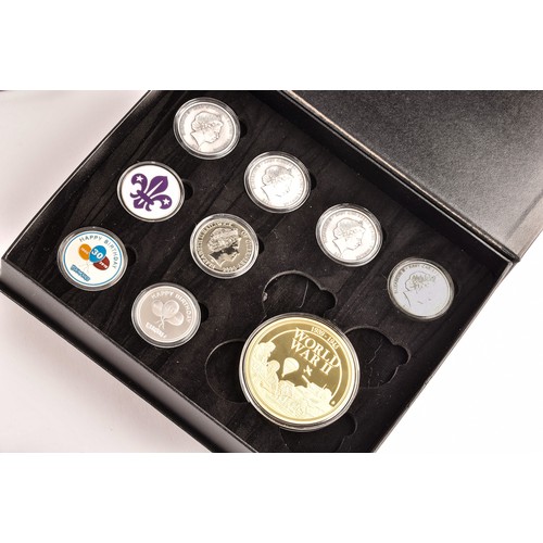 147 - A collection of silver commemorative coin sets including: 70th anniversary of the Queen's Coronation... 