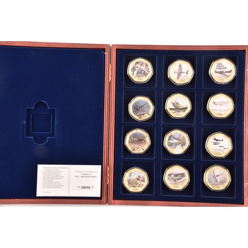 147 - A collection of silver commemorative coin sets including: 70th anniversary of the Queen's Coronation... 