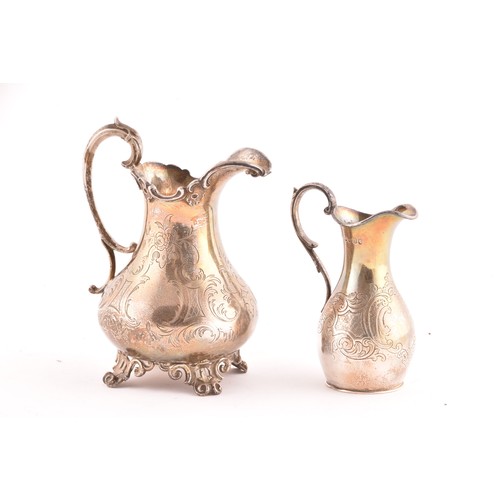 165 - Two Victorian silver jugs, one hallmarked for London 1848 by George John Richards, 15.5cm tall, the ... 