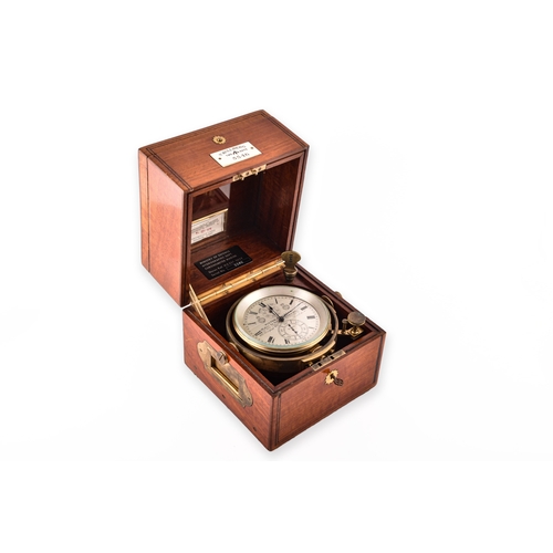 340A - A rare late Victorian two-day mahogany marine chronometer Ministry of Defence military issue, by Vic... 