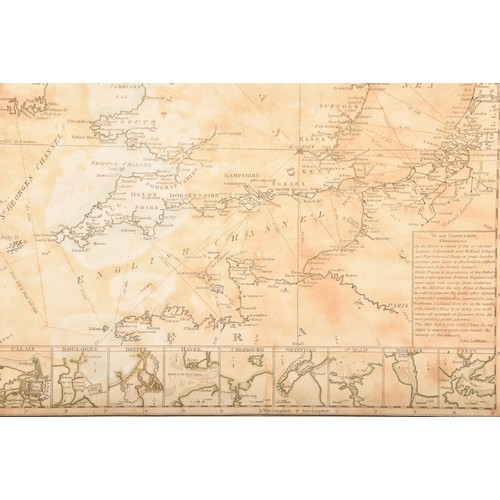 285 - A framed map of the Threatened Invasion of England by Napoleon Bonaparte, by John Luffman, a complet... 