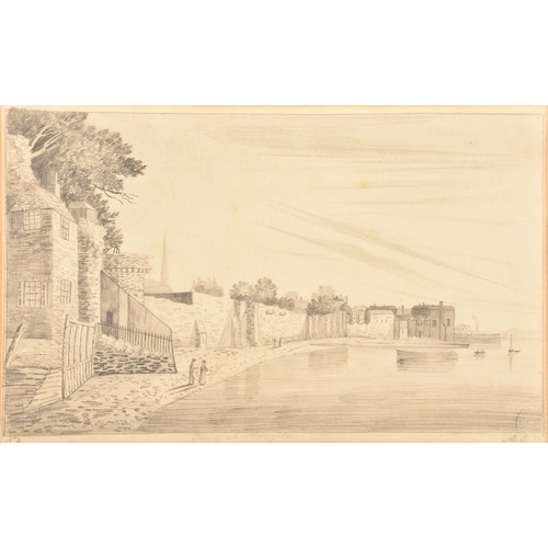 286 - Two pencil drawings, including 'Views of Southampton', 28.6 x 39.9cm, and 'Southsea', 28.6 x 39.9cm,... 