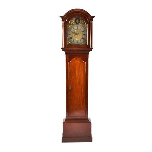 352 - A George III mahogany long case clock by William Batt of Petersfield. The brass arched dial with Fat... 