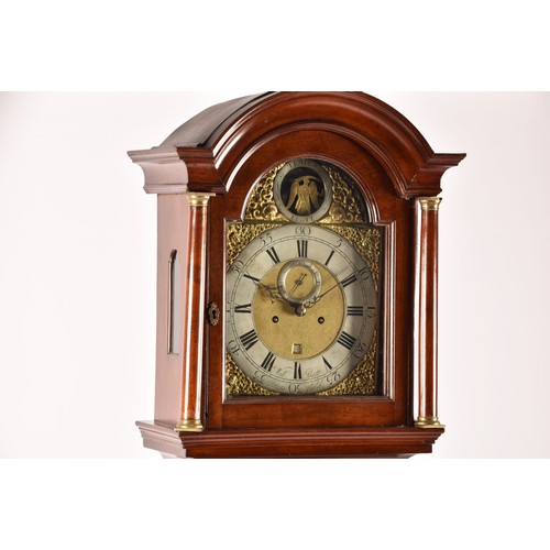 352 - A George III mahogany long case clock by William Batt of Petersfield. The brass arched dial with Fat... 