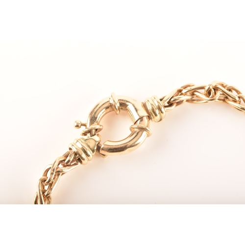 22 - A 14ct yellow gold fancy link bracelet, 20cm long.