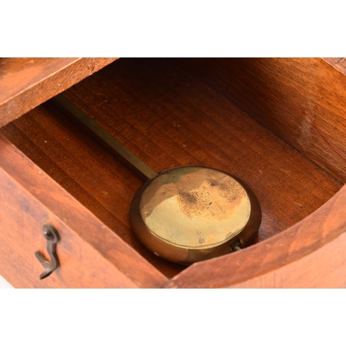 354 - An Edwardian painted satinwood balloon clock with white dial and black Roman numerals, together with... 