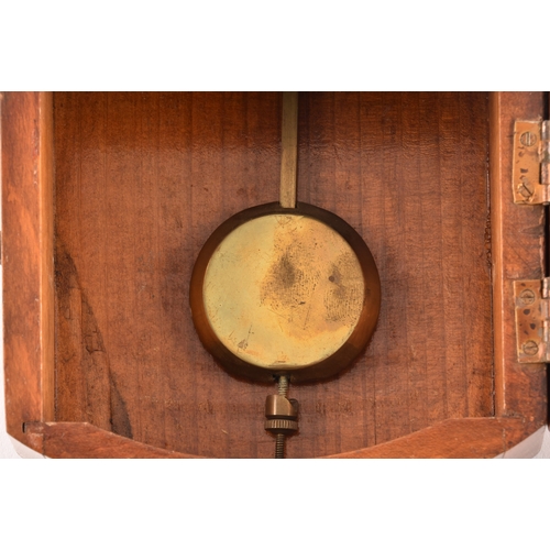 354 - An Edwardian painted satinwood balloon clock with white dial and black Roman numerals, together with... 