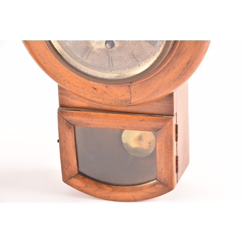 354 - An Edwardian painted satinwood balloon clock with white dial and black Roman numerals, together with... 