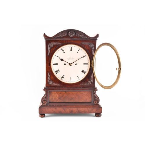 355 - A fine Regency flame mahogany twin fusee bracket clock, by W. Birch, 173 Fenchurch Street, London, t... 