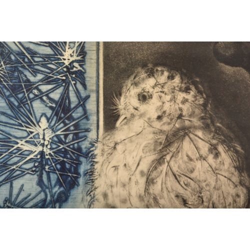 283 - Two mid 20th century signed prints, comprising:Jack Coutu (born 1924), 'Pine & Pigeon', 1959, 21... 