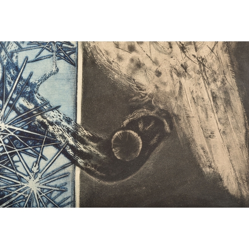 283 - Two mid 20th century signed prints, comprising:Jack Coutu (born 1924), 'Pine & Pigeon', 1959, 21... 