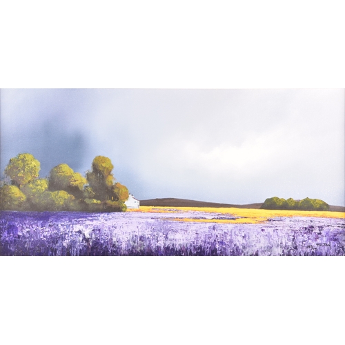 280 - Barry Hilton (British, born 1941) 'Indigo Landscape', a limited edition landscape print of lavender ... 