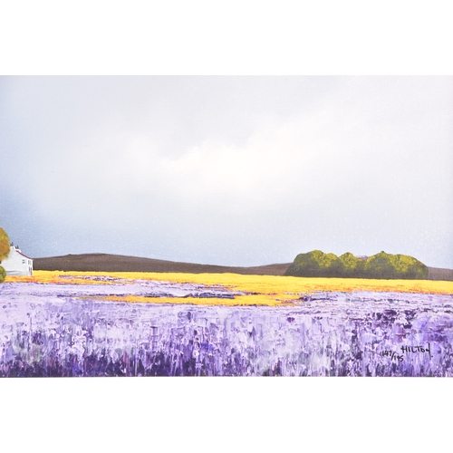 280 - Barry Hilton (British, born 1941) 'Indigo Landscape', a limited edition landscape print of lavender ... 