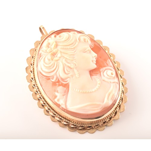 58 - A 9ct yellow gold cameo brooch, together with a large collectrion of costume jewellery, including se... 