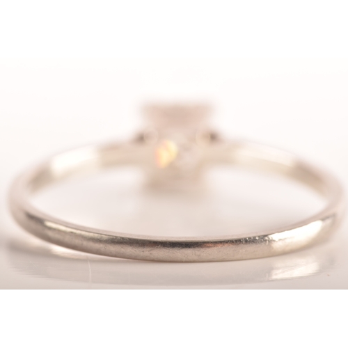 84 - A platinum diamond solitaire ring, set to centre with a round old cut diamond with an approximate we... 