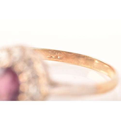 86 - Three 9ct yellow gold rings, including a 9ct gold and paste wishbone ring, a 9ct gold and diagonally... 