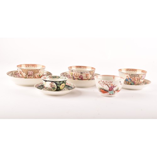 292 - A collection of 19th century Chinese porcelain tea bowls and saucers, with famille rose decoration, ... 