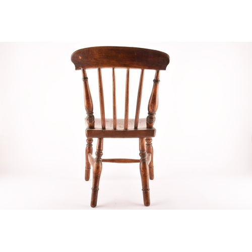 375 - Three miniature dolls chairs, including a Victorian buttont back mahogany tub chair, an elm seated s... 