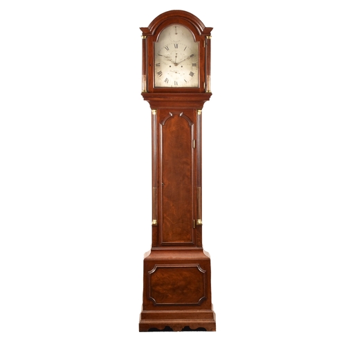 353 - A George III mahogany long case clock by James Wild of Soho, London. The arched top case with reeded... 