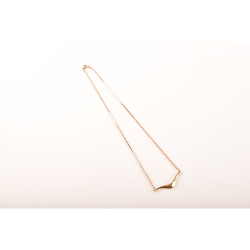 65 - A 9ct gold necklace wishbone necklace, together with a sundry of costume jewellery including necklac... 