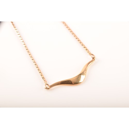 65 - A 9ct gold necklace wishbone necklace, together with a sundry of costume jewellery including necklac... 