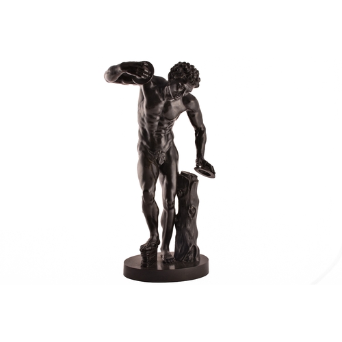A fine 19th century bronze sculpture of the Dancing Faun of Pompei, with cymbals, after the antique, the oval base inscribed Musee Du Vatican, 60 cm high.
