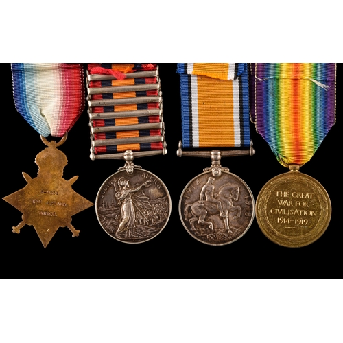 96 - A Boer War and Great War four medal group awarded to: 7275 / 3-9326 Private Joseph Peach, Yorkshire ... 