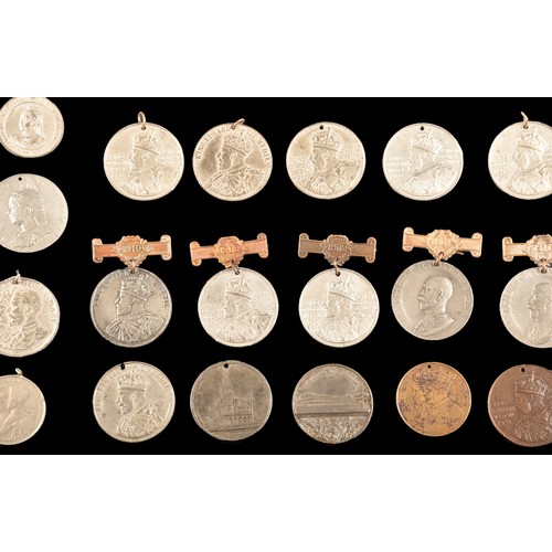 208 - A large collection of attendance medals including The King's Medal Attendance awards for London Coun... 